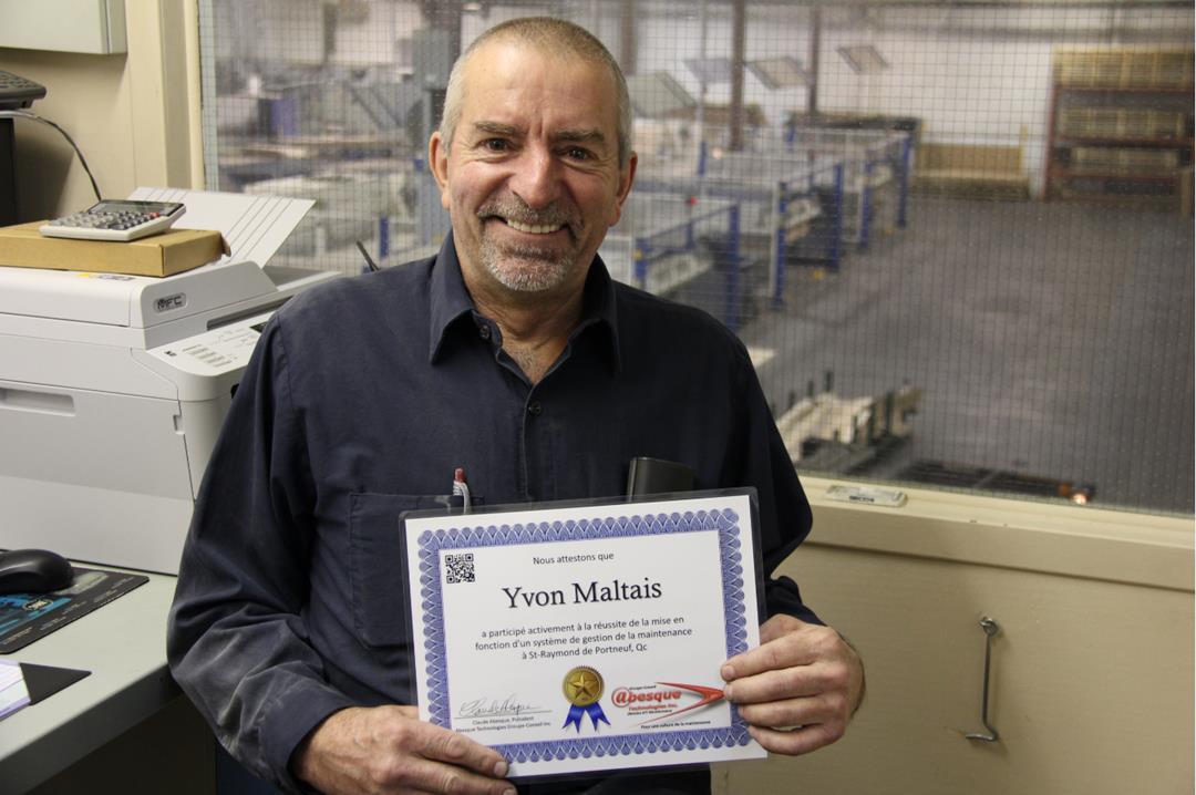 Yvon Maltais, mécanicien chez Placages St-Raymond à St-Raymond de Portneuf, 2012